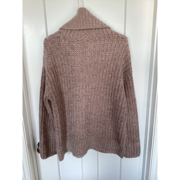 Anthropologie Maeve Women's Knit Cowl-Neck Pullover Chunky Sweater Tan SZ Medium - Picture 5 of 9